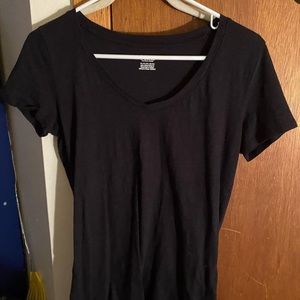 Victoria’s Secret Pink tee plain black v-neck xs and rose pink tee scoop neck xs